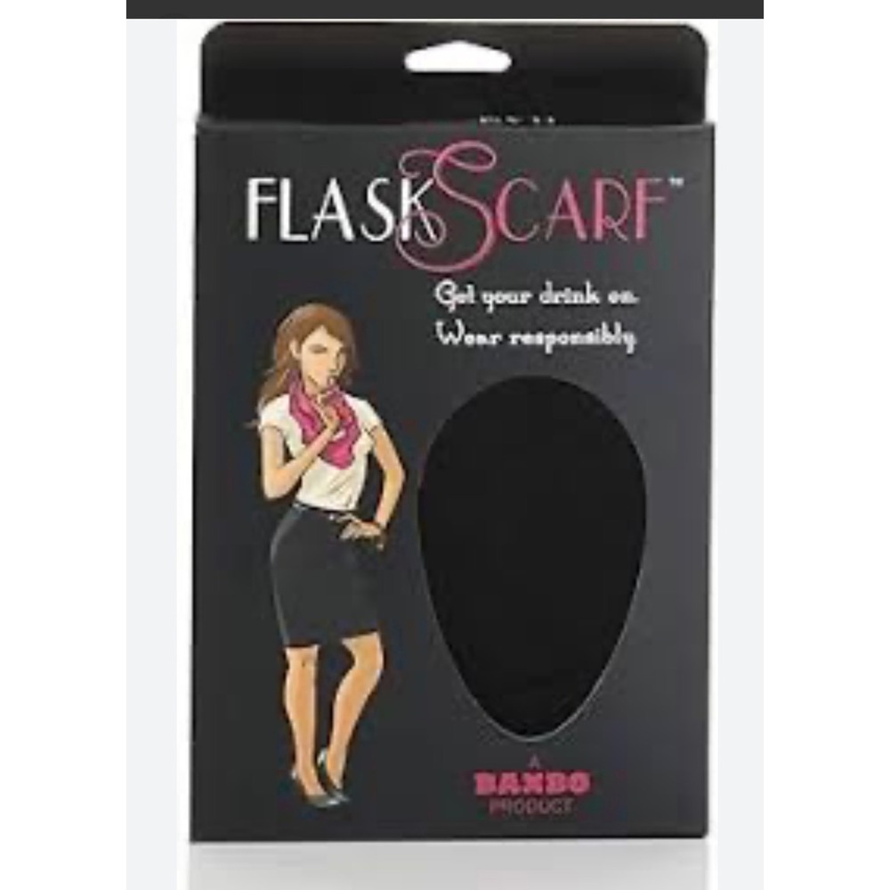 Baxbo FlaskScarf Hidden Flask Infinity Scarf Womens OS Black NIB 8oz Bladder